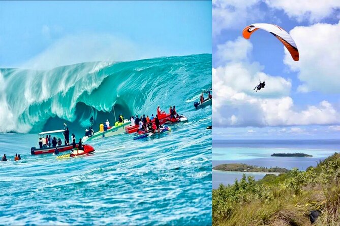 Tour of the island and Peninsula WITH Paragliding and Taxi Boat (Teahupoo)