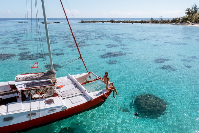 PRIVATE Sunset Tour: Moorea Snorkeling on a Catamaran named Taboo